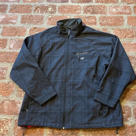 New Balance Jacket Mens XXL  Full Zip Grey Plaid Pockets Long Sleeve Ski Winter - Picture 1 of 16